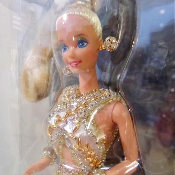 NRFB Bob Mackie Gold Barbie Doll Display Case Collectible NIB - Picture 5 of 6